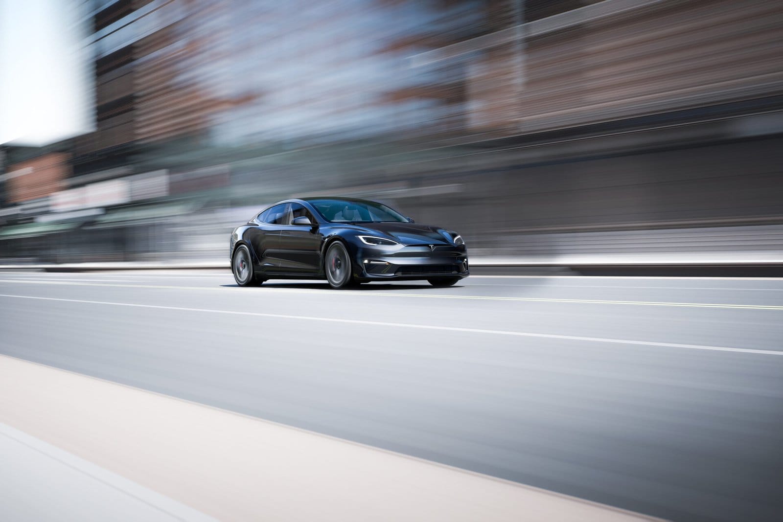 tesla model s electric vehicle city