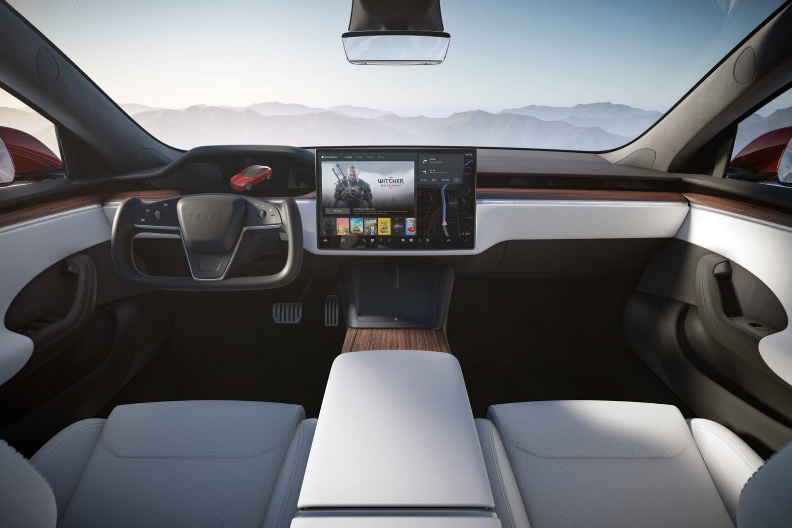tesla model s electric vehicle front interior