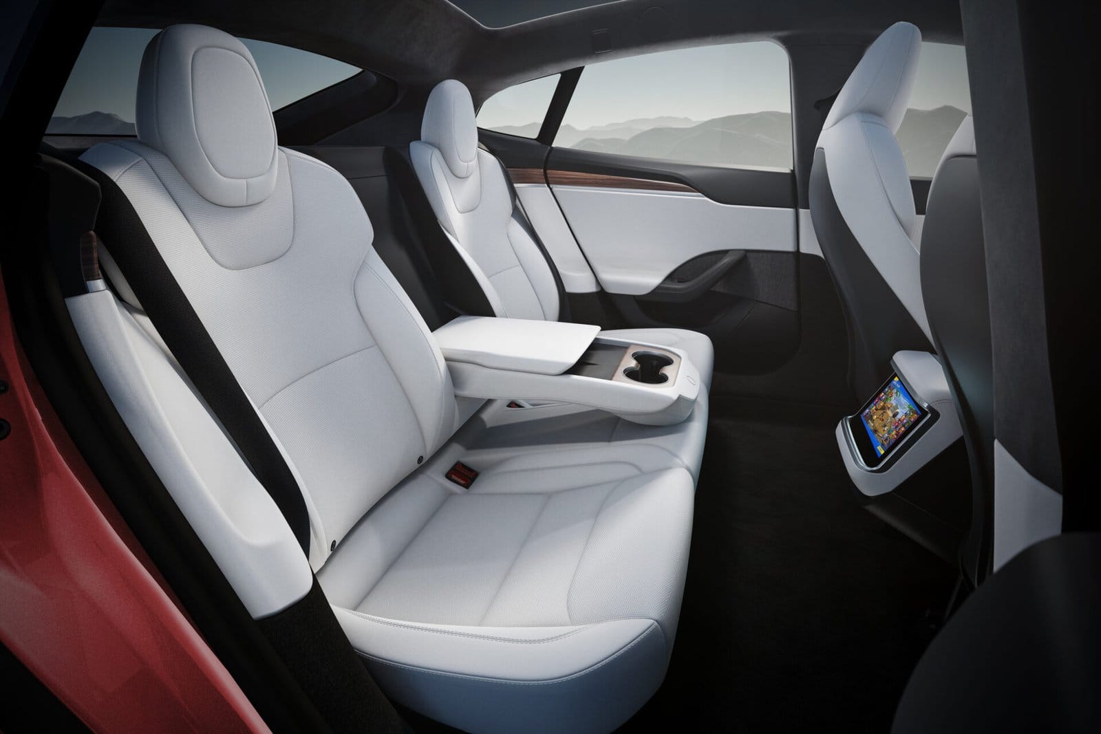 tesla model s electric vehicle rear seats