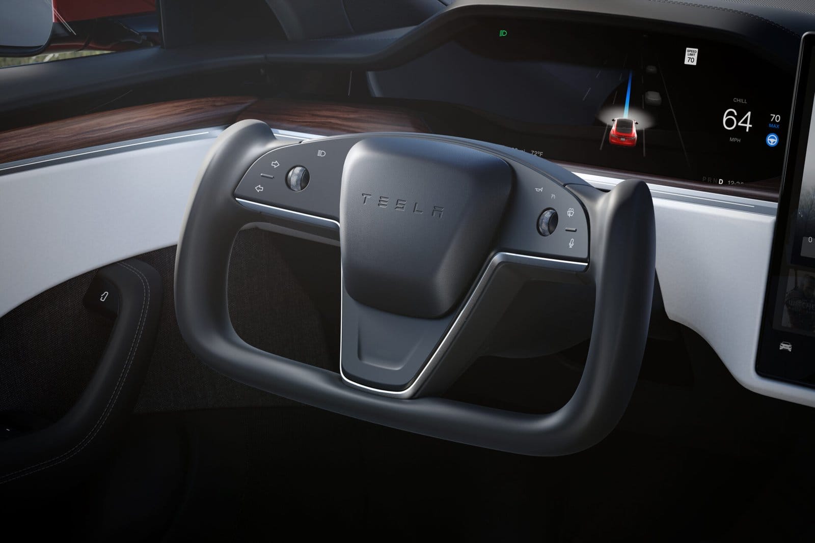 tesla model s electric vehicle steering wheel