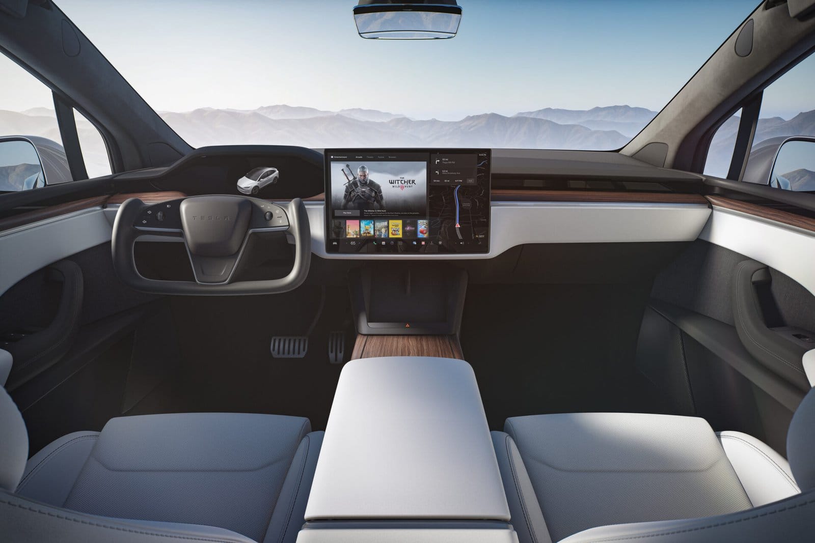 tesla model x electric vehicle dashboard
