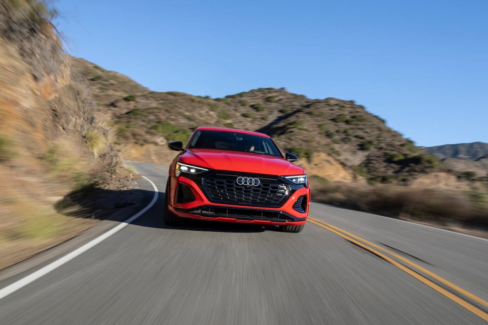 2024 Audi Q8 e tron Red Mountain Road Electric Vehicle