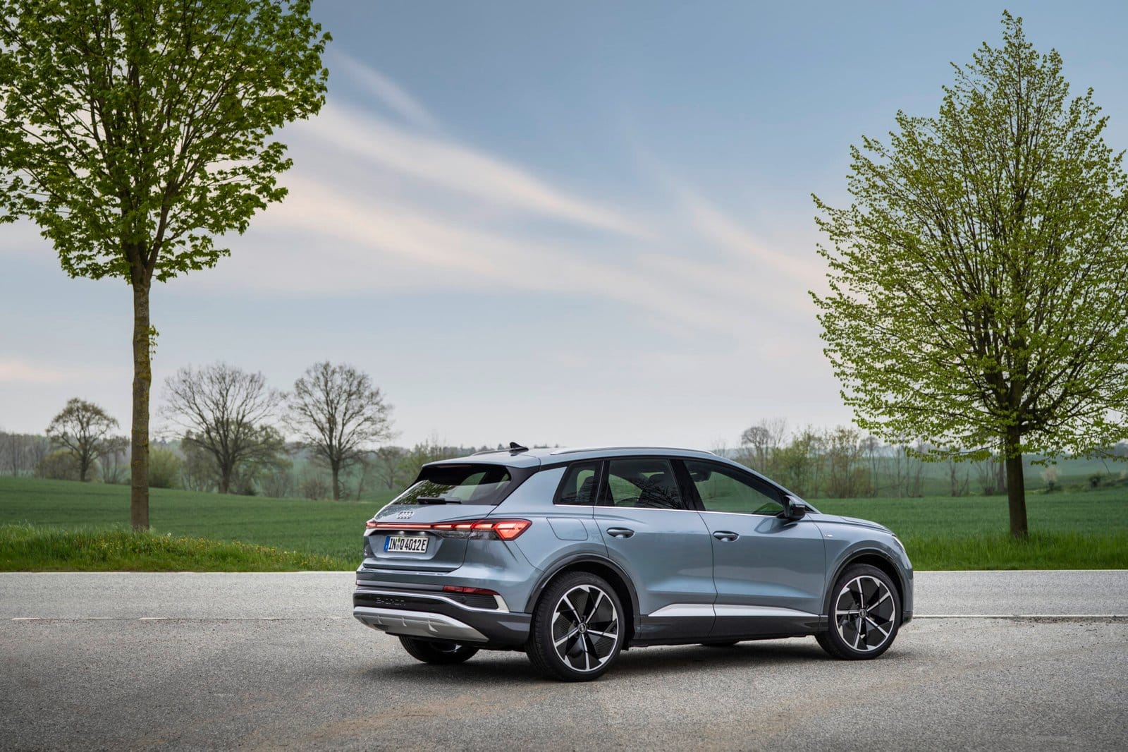 audi q4 etron electric vehicle rear view
