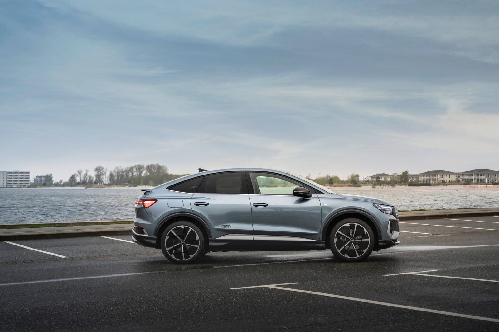 audi q4 etron electric vehicle riverside