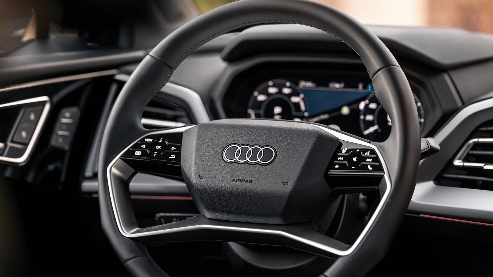 audi q4 etron electric vehicle steering wheel