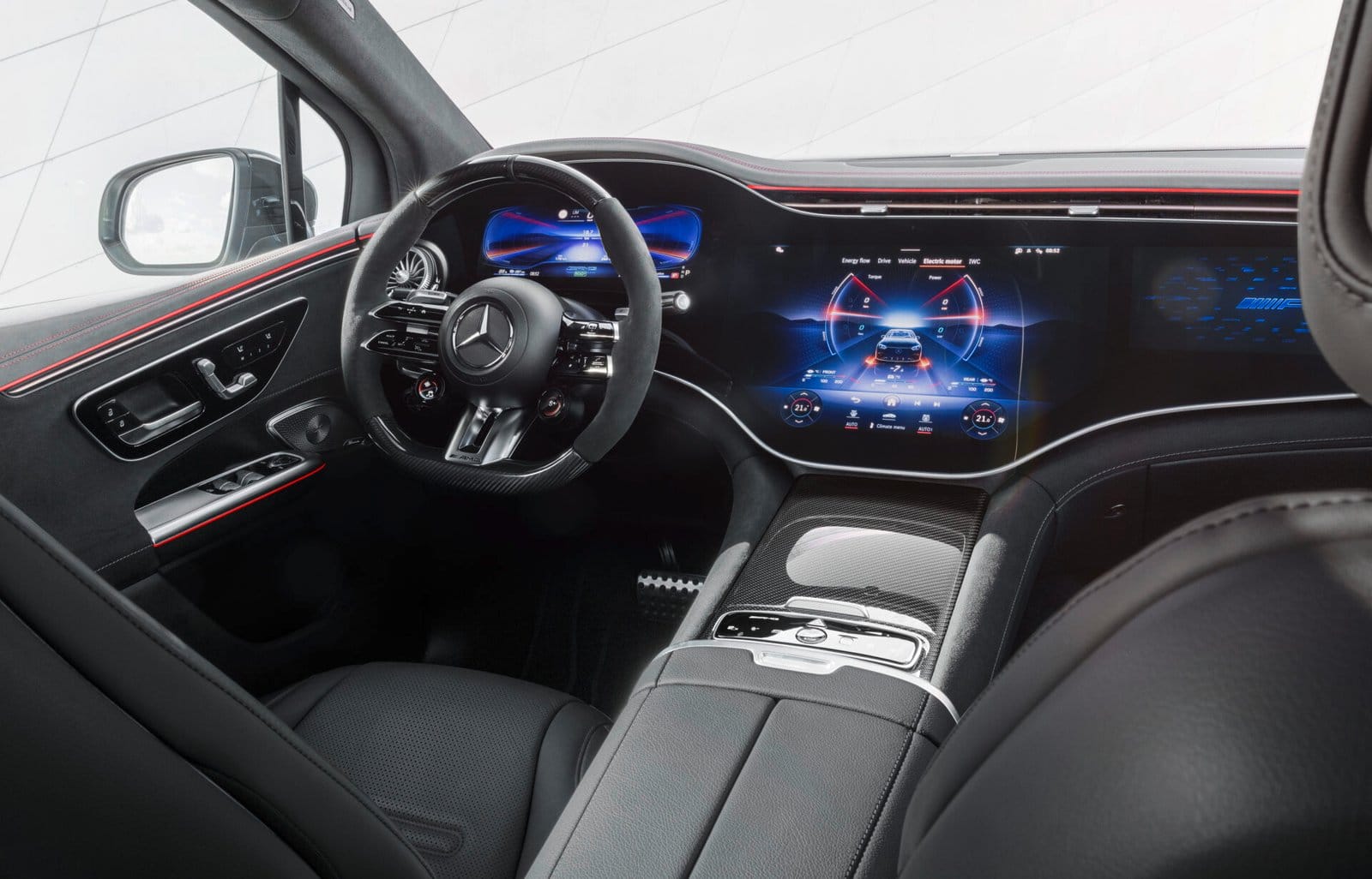 mercedes benz eqe suv electric vehicle interior controls
