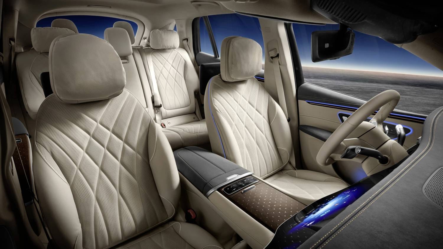 mercedes benz eqs suv interior folded seats electric vehicle