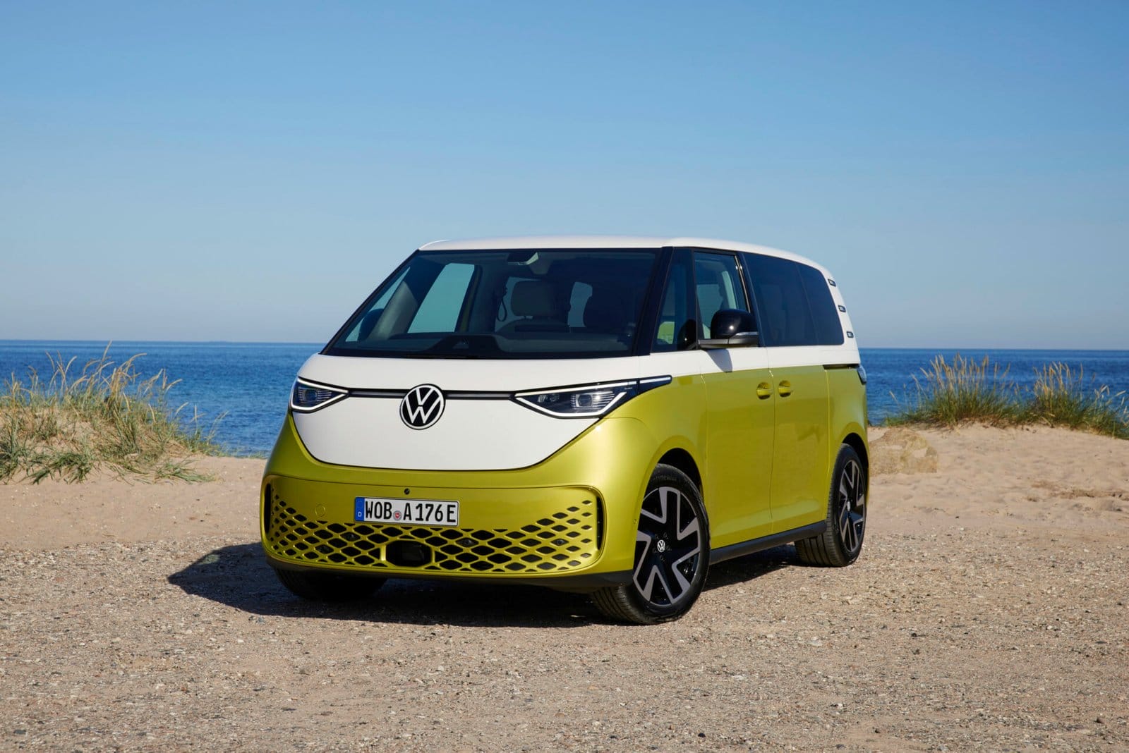 volkswagen id buzz electric vehicle beach