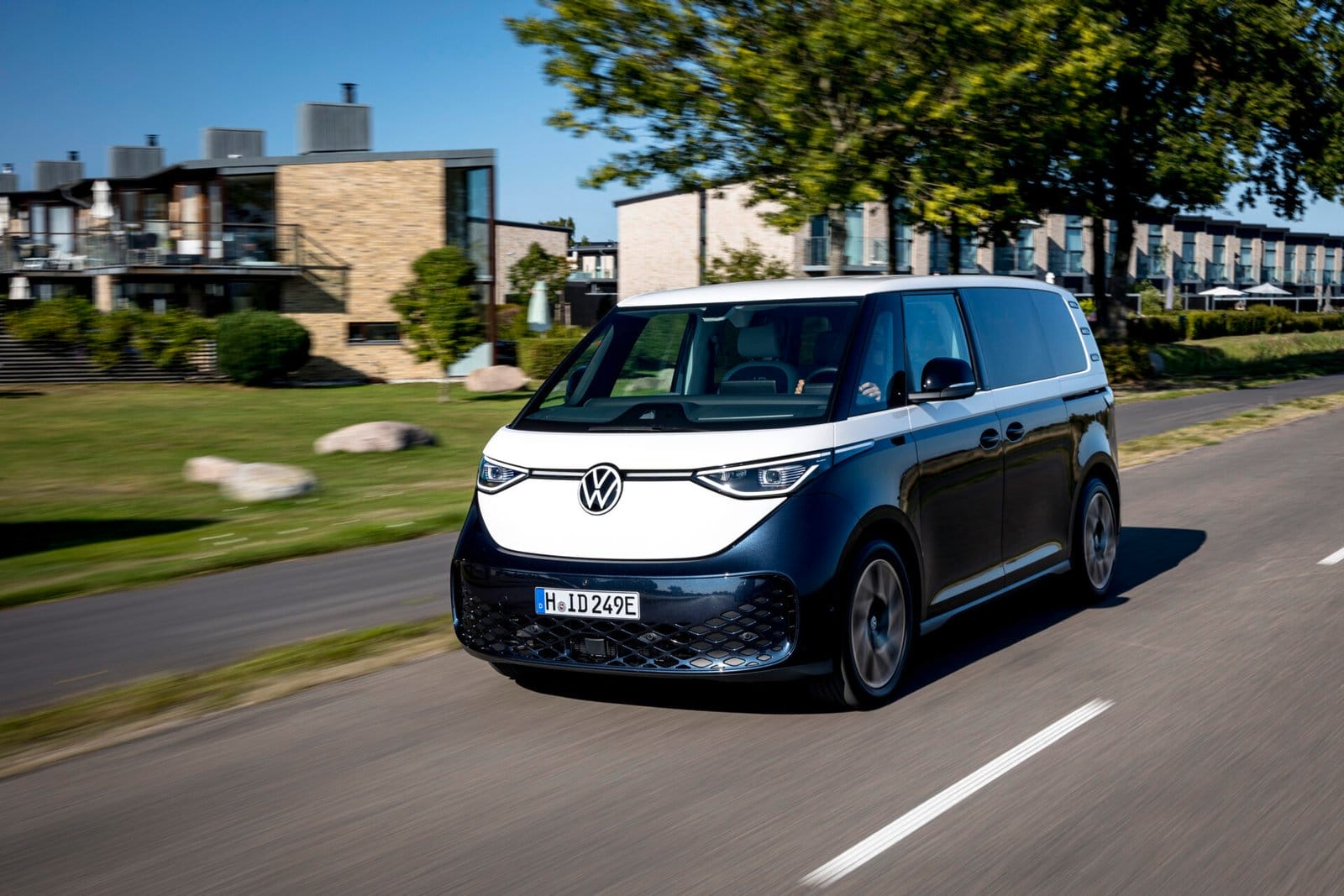 volkswagen id buzz electric vehicle driving