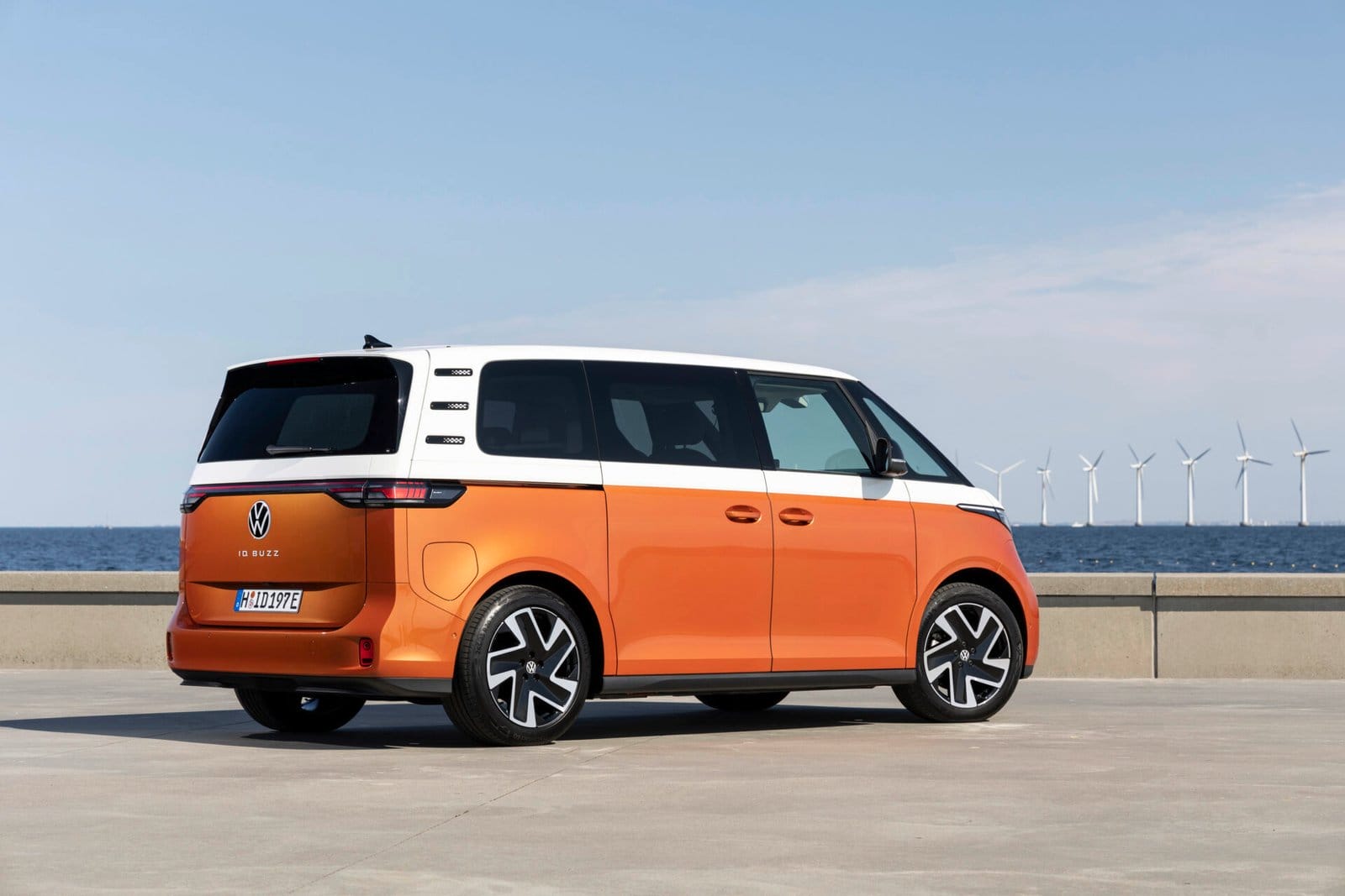 volkswagen id buzz electric vehicle wind turbines