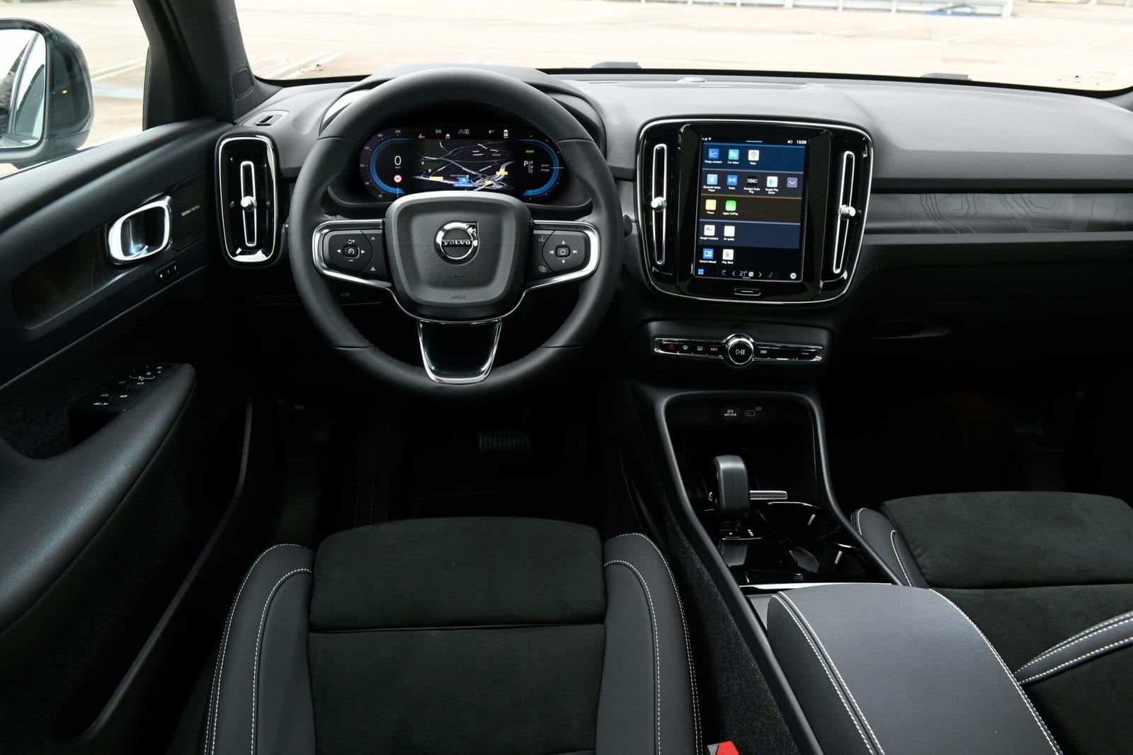 volvo c40 recharge electric vehicle dashboard