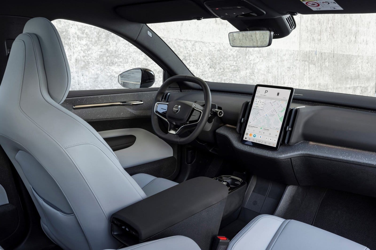 volvo ex30 electric vehicle front seats dashboard