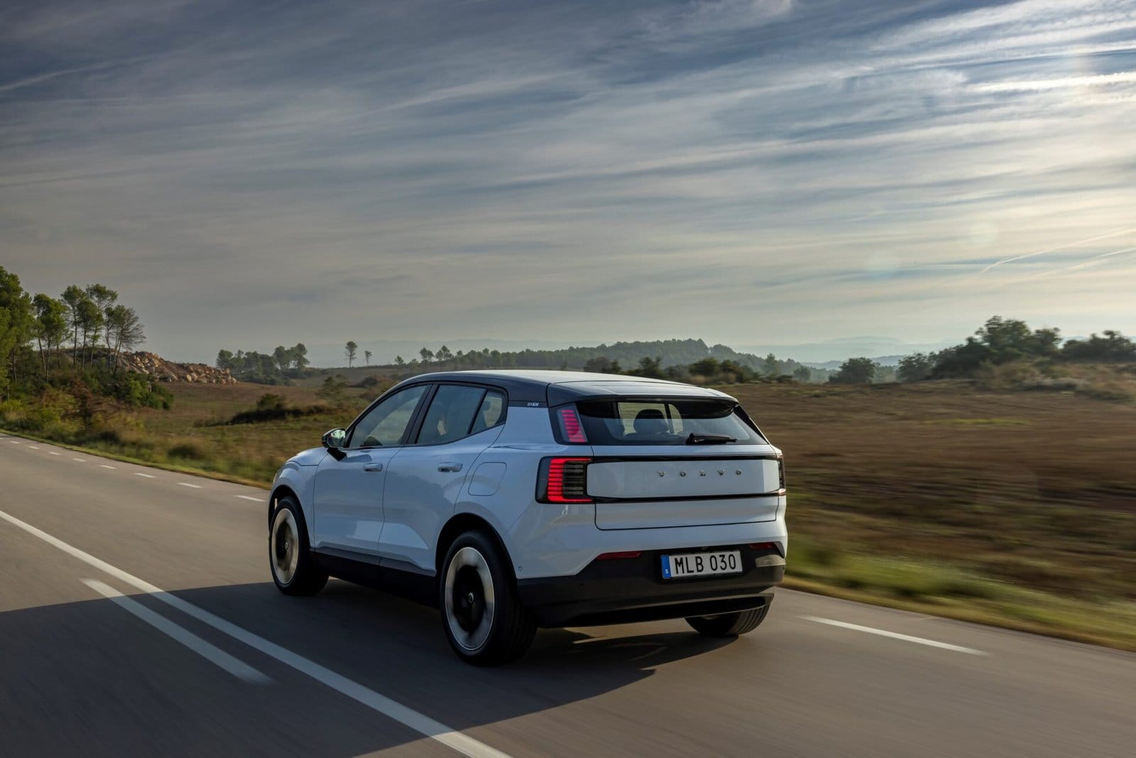 volvo ex30 electric vehicle highway drive