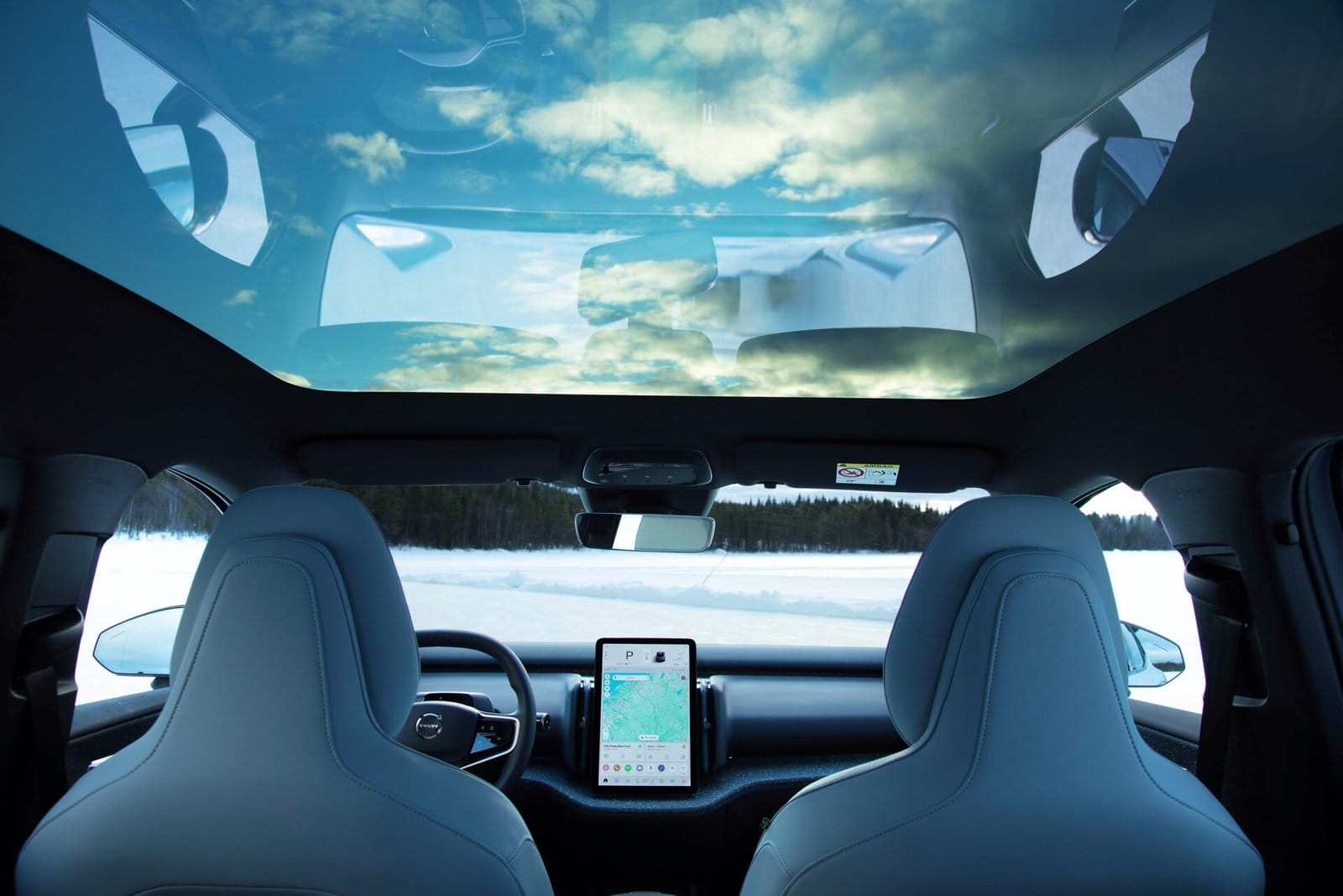 volvo ex30 electric vehicle interior panoramic roof