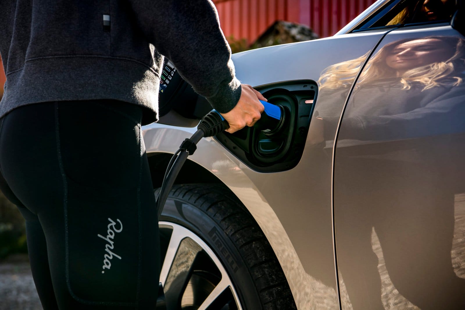 jaguar i pace electric vehicle charging closeup