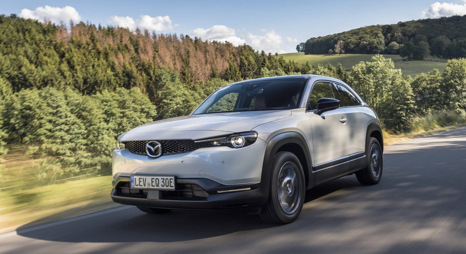 mazda mx 30 electric vehicle country road