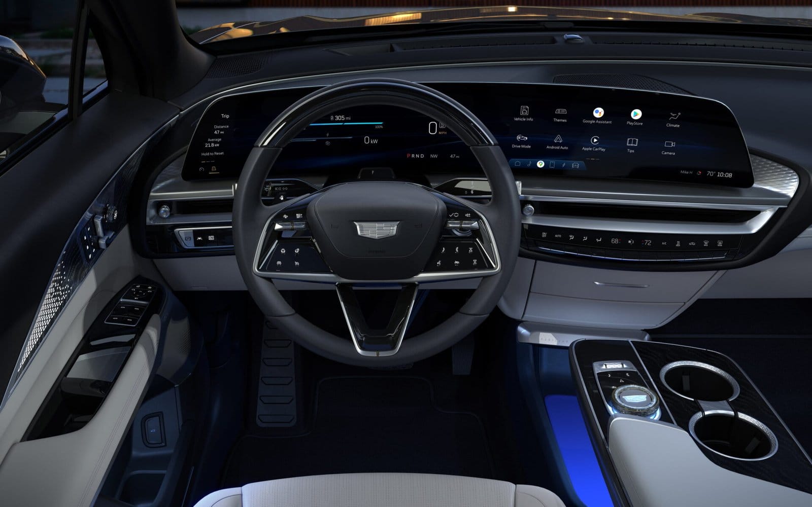 cadillac lyriq electric vehicle interior dashboard