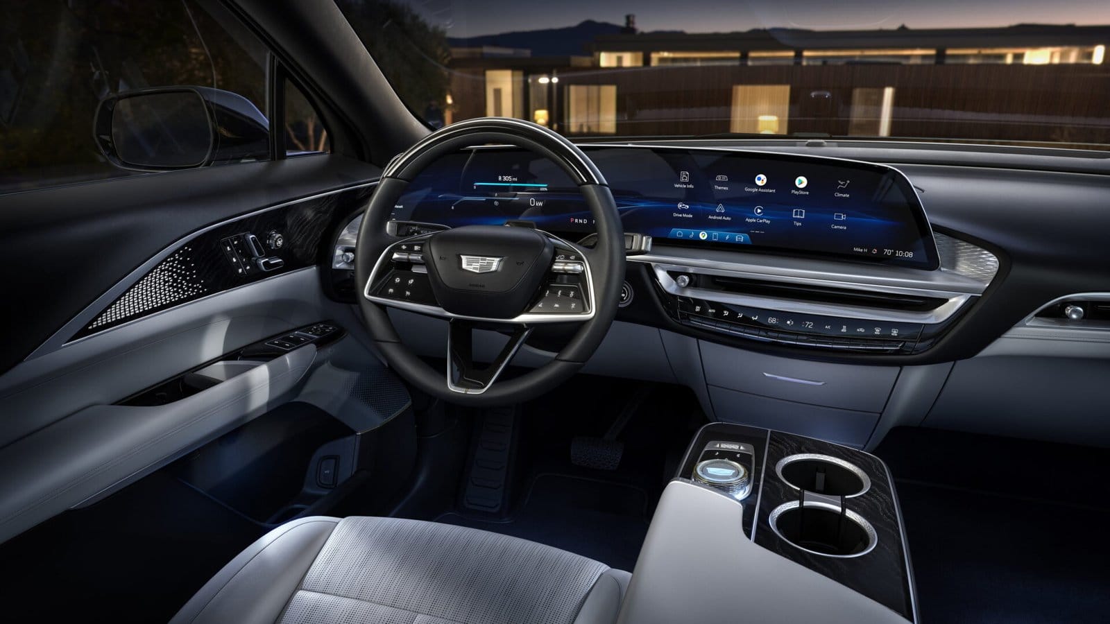 cadillac lyriq electric vehicle modern dashboard controls