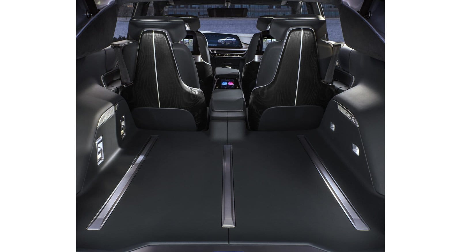 cadillac lyriq electric vehicle rear cargo space seats