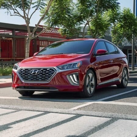 hyundai ioniq electric vehicle urban street