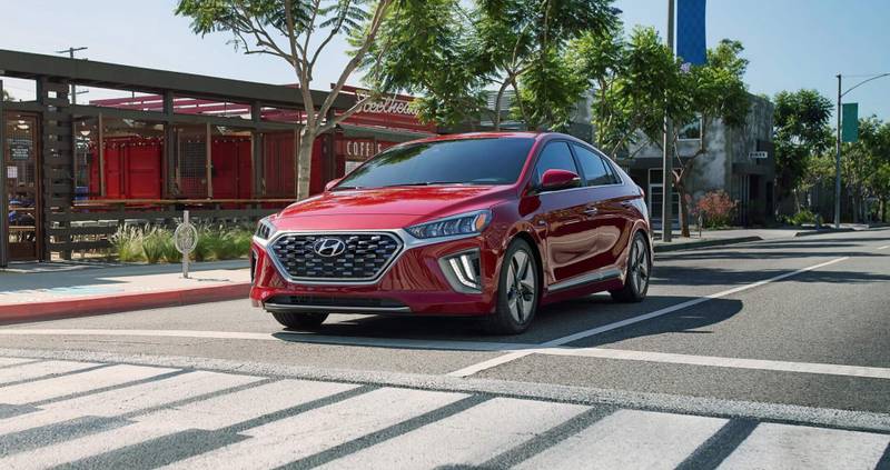 hyundai ioniq electric vehicle urban street