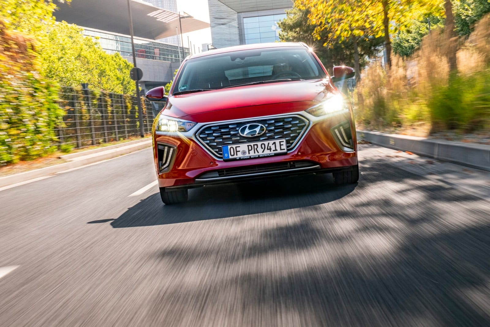 hyundai ioniq plug in electric vehicle front view
