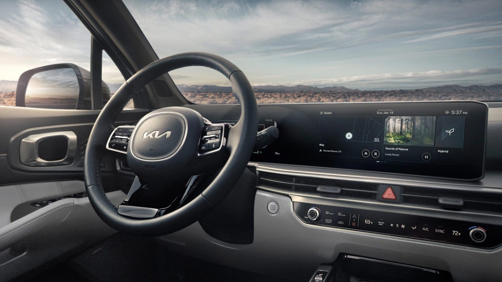 kia sorento phev electric vehicle dashboard