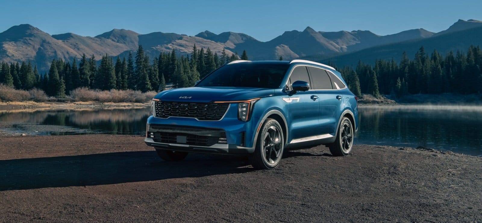 kia sorento phev electric vehicle mountain lake