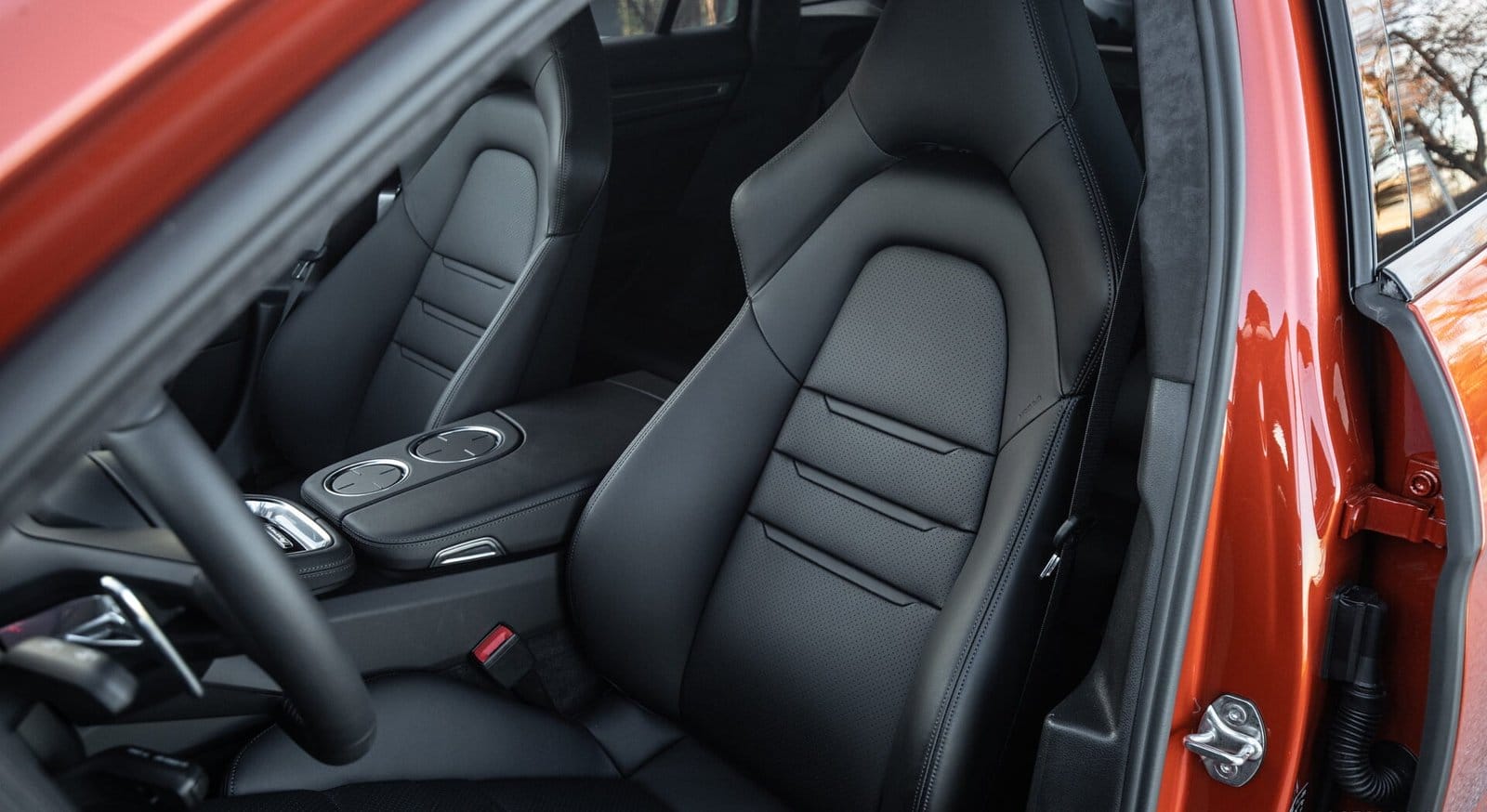 porsche panamera e hybrid electric vehicle black seats