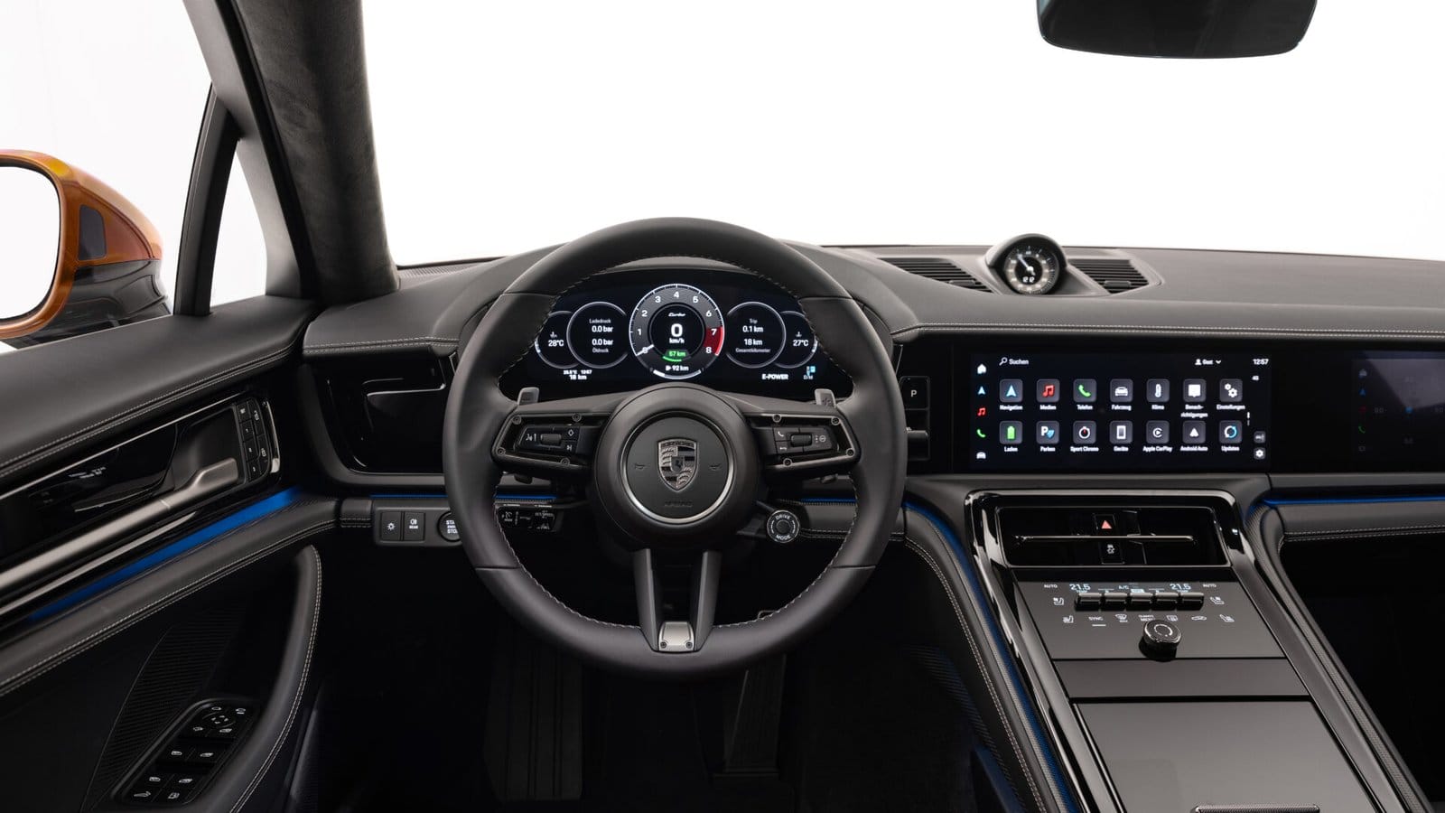 porsche panamera e hybrid electric vehicle interior dashboard