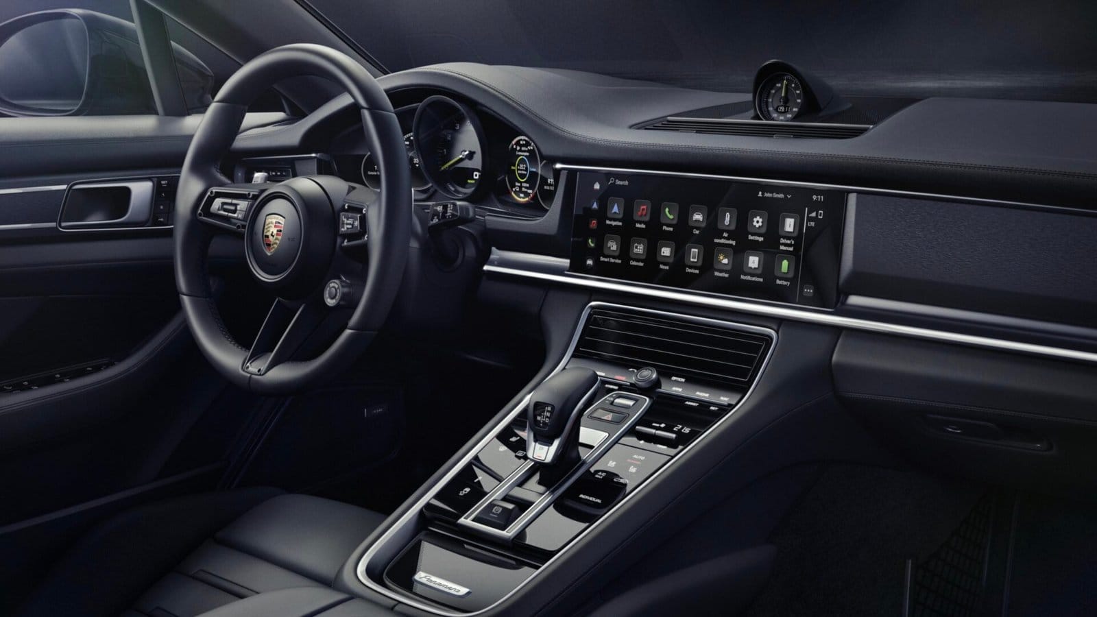 porsche panamera e hybrid electric vehicle modern dashboard