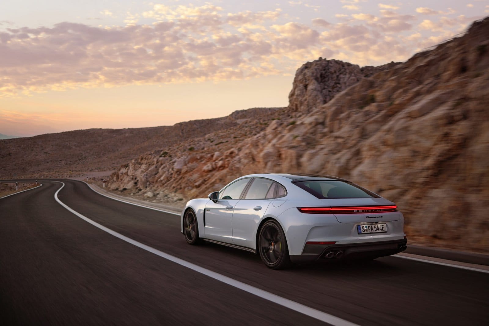 porsche panamera e hybrid electric vehicle mountain road