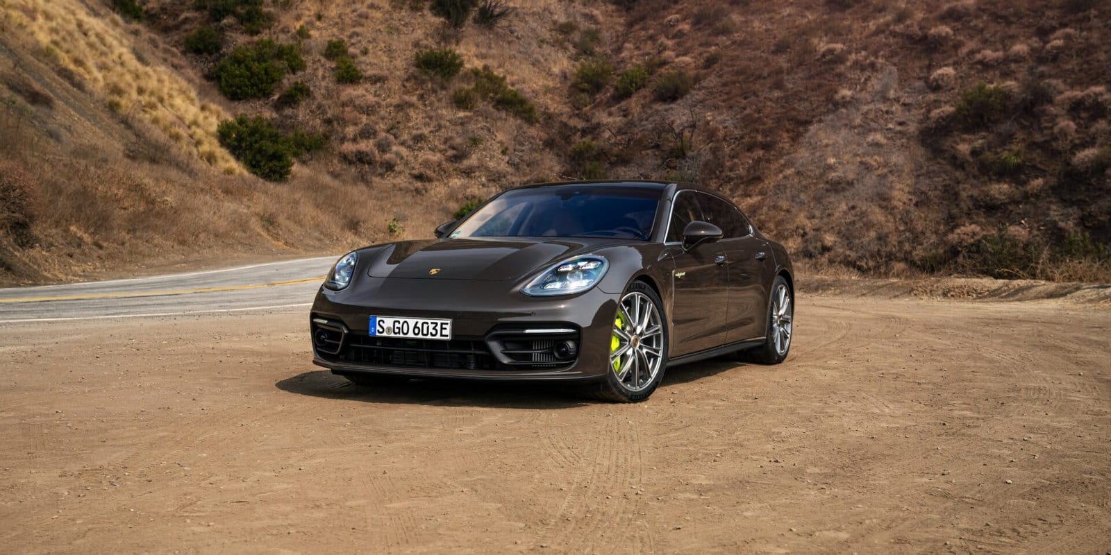 porsche panamera e hybrid electric vehicle mountainous road