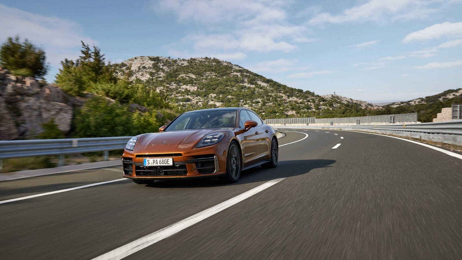porsche panamera e hybrid electric vehicle on road