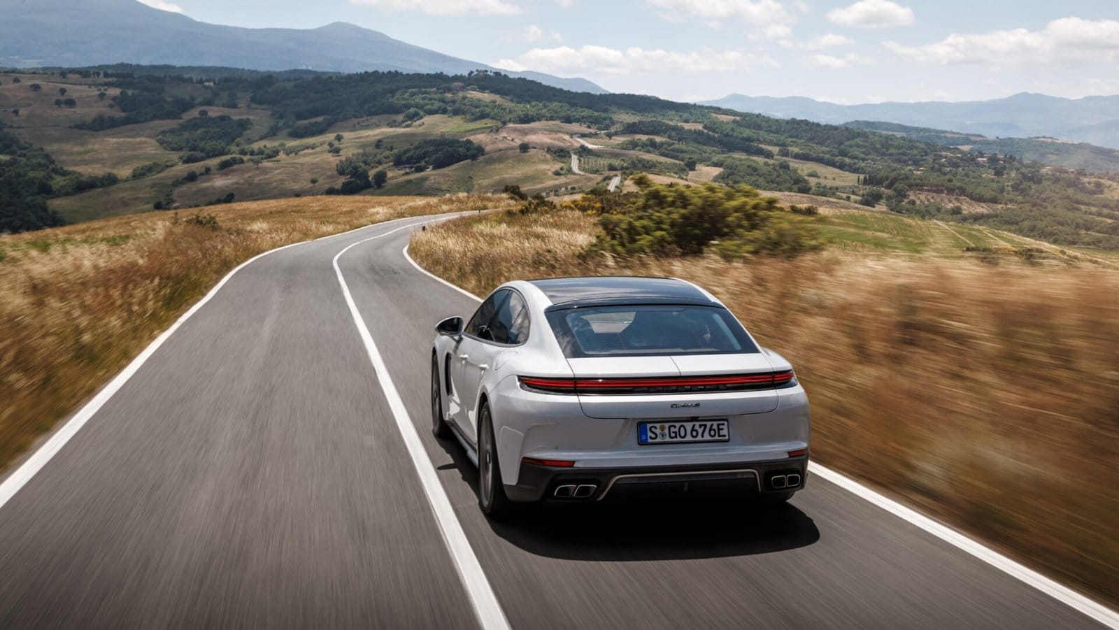 porsche panamera e hybrid electric vehicle scenic road