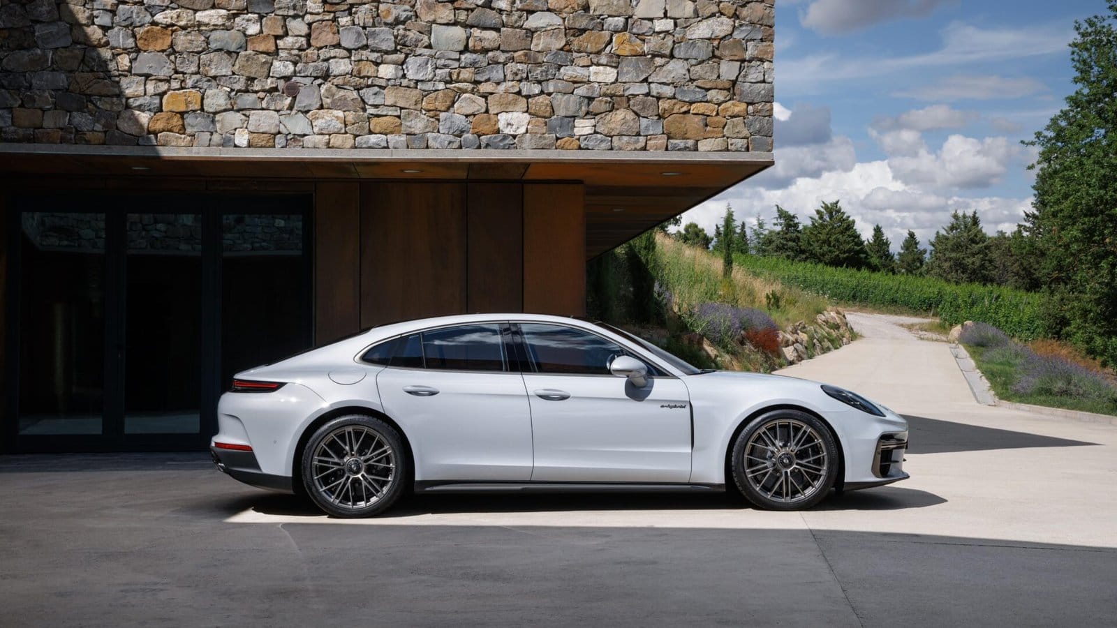 porsche panamera e hybrid electric vehicle side profile