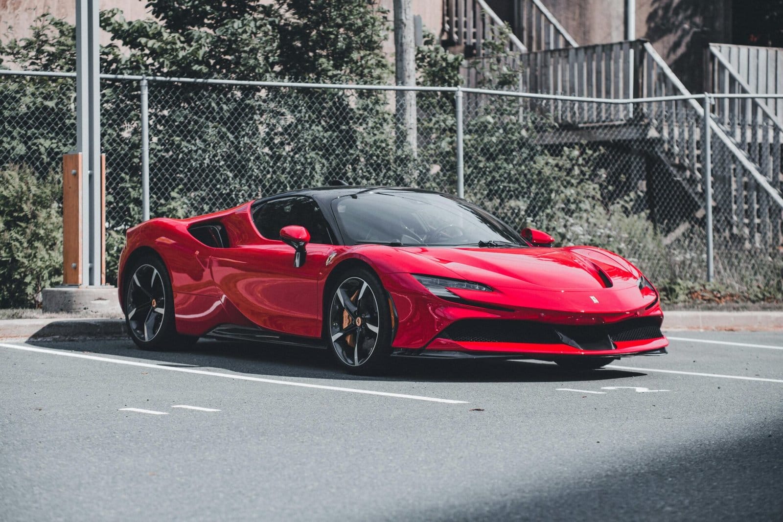 ferrari sf90 stradale electric vehicle urban parking