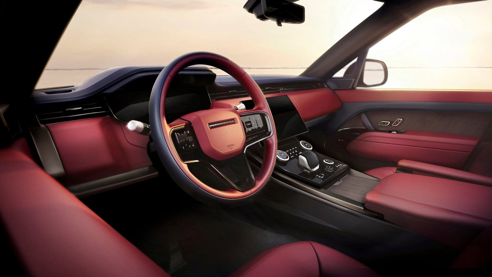 red interior land rover range rover sport  PHEV