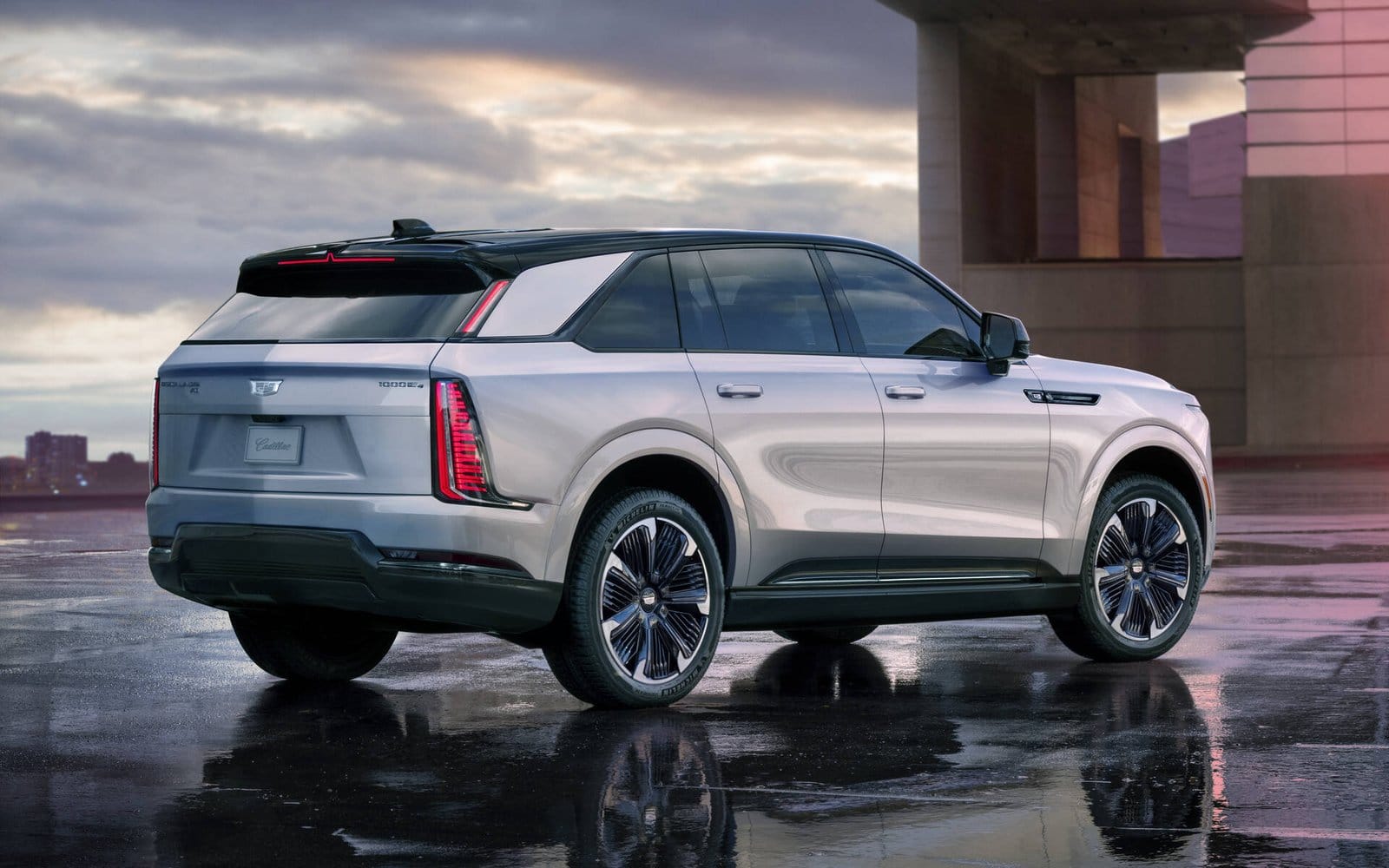 cadillac escalade iq electric suv rear side view