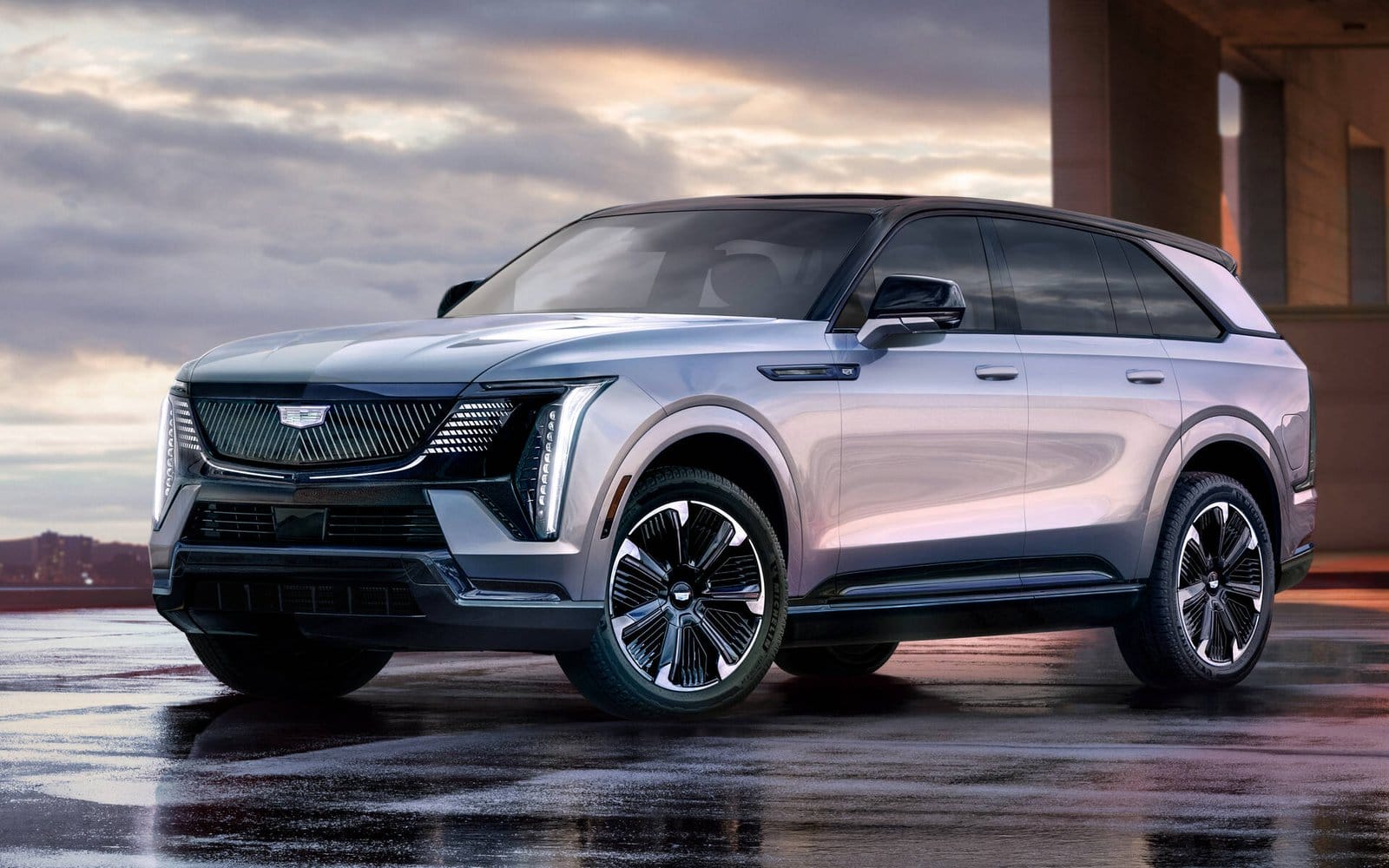 cadillac escalade iq electric suv silver exterior
