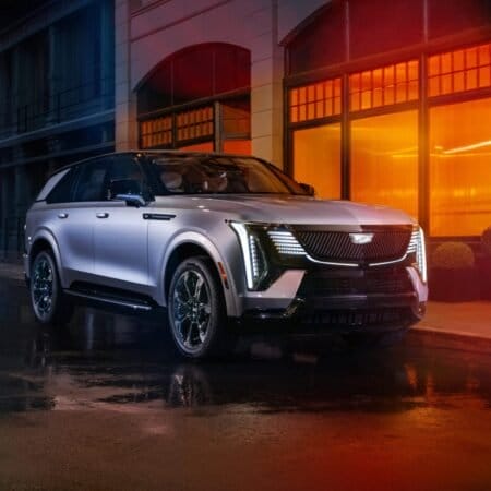cadillac escalade iq electric vehicle night view