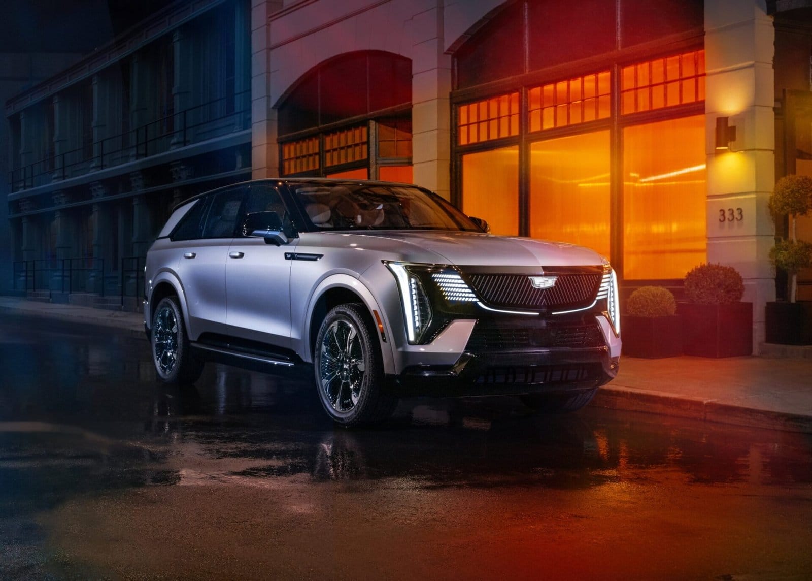 cadillac escalade iq electric vehicle night view