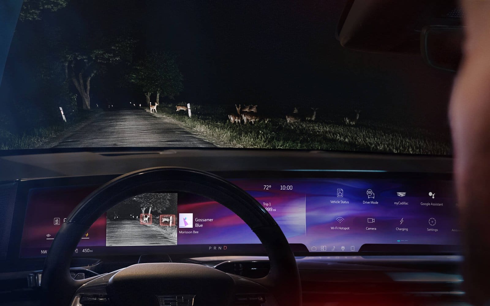cadillac escalade iq electric vehicle night vision
